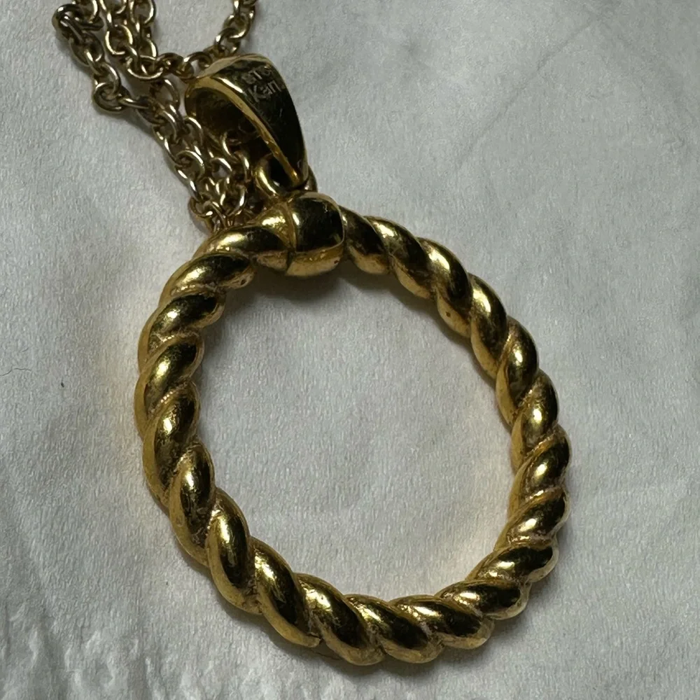 Gold Twisted Pendant Necklace - Picture 12 of 14